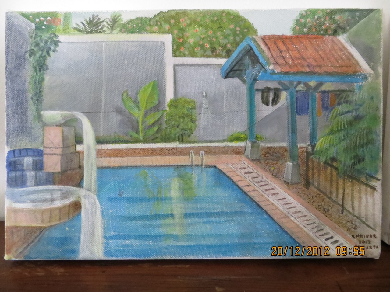 Baba's painting of our pool